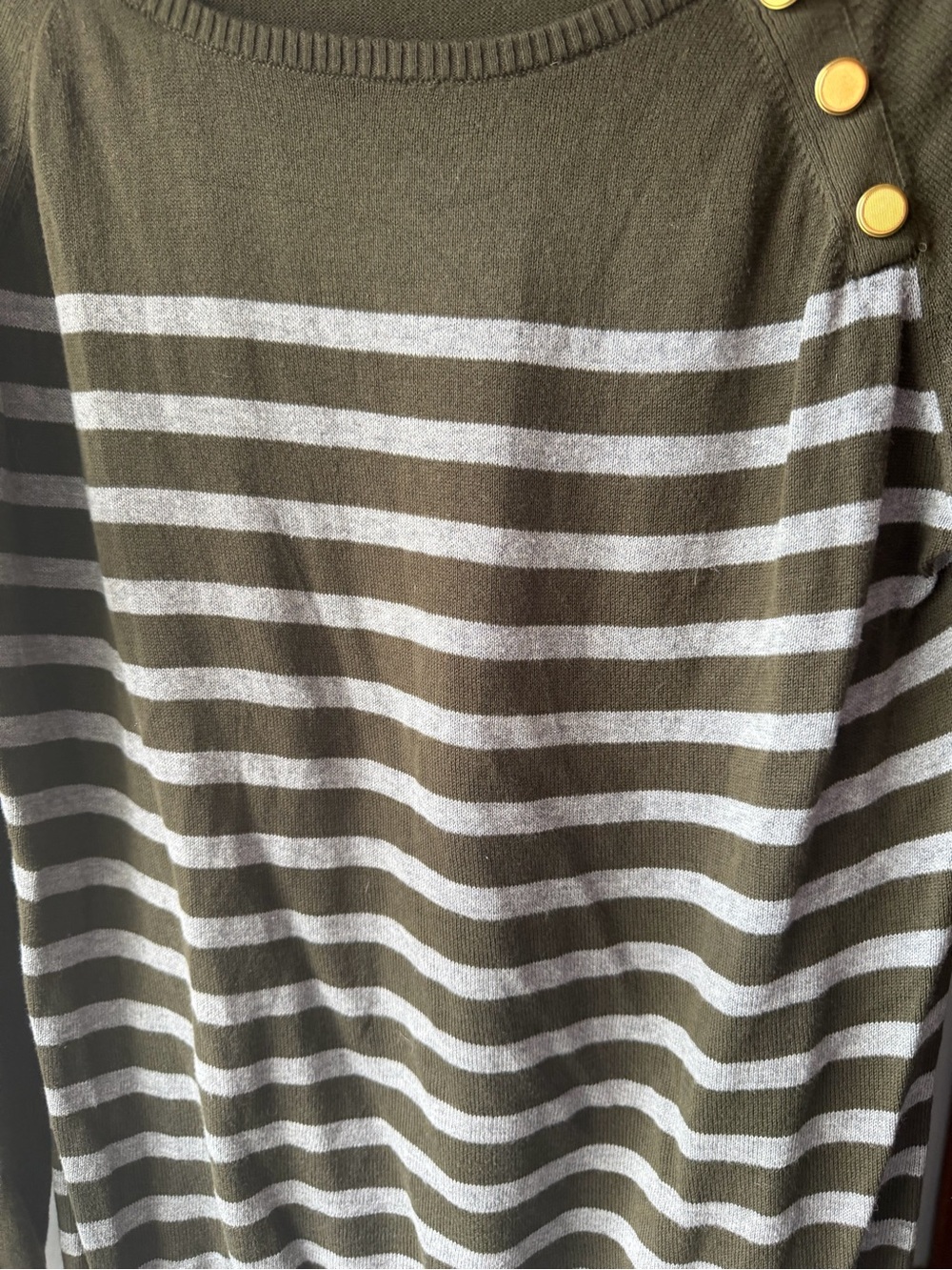 Olive and gray striped Sweater - Picture 6 of 6